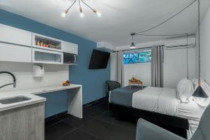 Kuchyň nebo kuchyňský kout v ubytování Viktory Boutique Hotel