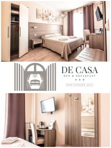 un collage de dos fotos de una habitación de hotel en B&B DE CASA, en San Cataldo