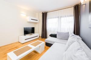 Televízia a/alebo spoločenská miestnosť v ubytovaní Radziwillowska Old Town Deluxe Apartment WAWELOFTS