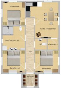 plan piętra budynku z pokojem w obiekcie BergAufe Chalets Mallnitz w mieście Mallnitz