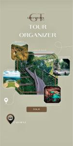 a collage of photos of a bridge and aographicsheet at Hotel Green Town in Kutaisi