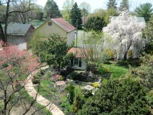 an aerial view of a garden in front of a house at EJ Bowman House Bed & Breakfast in Lancaster
