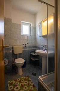 ein Bad mit einem WC und einem Waschbecken in der Unterkunft Apartments by the sea Pasman - 8274 in Pašman