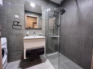 y baño con lavabo y ducha. en White Homes 3 - Master Quart, en Podgorica