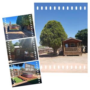 a collage of pictures of a tree and a house at Stampede RV B&B in Tombstone