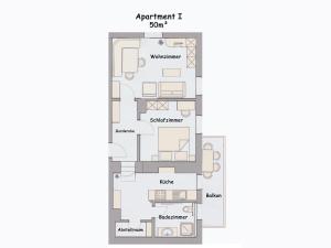Plán poschodí v ubytovaní Haus zur Mühle