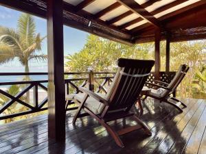 Balkón nebo terasa v ubytování Chalets Bougainville