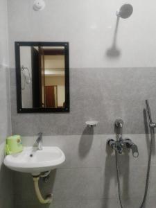 a bathroom with a sink and a mirror at HOTEL COSTA LAND in Port Blair