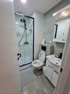 Ένα μπάνιο στο Apartman Pile