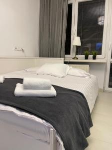 Posteľ alebo postele v izbe v ubytovaní EXPO KRUPÓWKI 60 APARTMENT