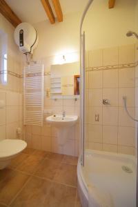 Koupelna v ubytování Apartmány mlýn