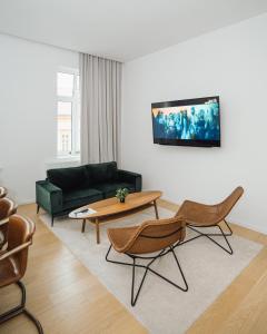 TV a/nebo společenská místnost v ubytování Luxury wellness apartment SHA