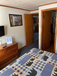 a bedroom with a bed and a wooden dresser at 2 Bedroom 2 Bathroom - Blue Knob All Season Resort Condo in Claysburg