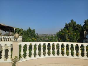 a white fence with flowers on it at Seror Guest House in Cairo