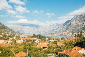 una ciudad con un lago y montañas en el fondo en Sea view apartment in Kotor ! Apartment Popica, en Kotor