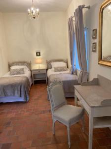 Postel nebo postele na pokoji v ubytování Manoir de Saint-Fiacre