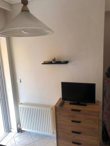 TV a/nebo společenská místnost v ubytování Small Apartment Trikala