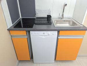 Kuchyňa alebo kuchynka v ubytovaní Appartement avec CLIMATISATION, proche golf et île des loisirs