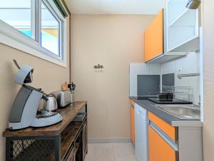 Kuchyňa alebo kuchynka v ubytovaní Appartement avec CLIMATISATION, proche golf et île des loisirs