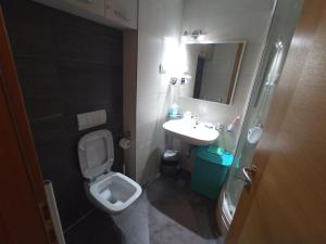 a small bathroom with a toilet and a sink at Snježna Vila in Jahorina +7 photos