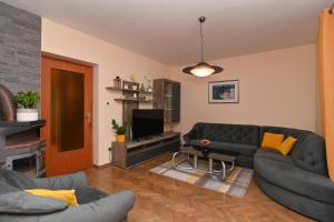 a living room with a couch and a television at Apartment Gogo in Opatija