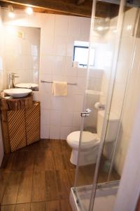un bagno con un water e un lavandino di Lemudomos a Pichilemu Altre 27 foto