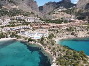 an aerial view of positano on the amalfi coast at Luxury Apartments Mascarat in Altea