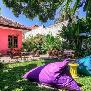 a group of tents in the yard of a house at Snooze Ijen in Banyuwangi