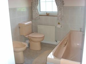un bagno con un water, un lavandino e una vasca di Springfield House B&B a Clonakilty