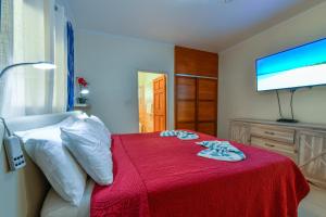 Villa Swiss Paradise with private pool客房内的一张或多张床位