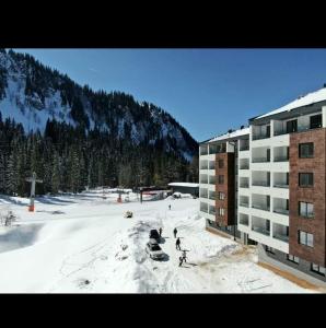 ヤホリナにあるApartman Winter magic Snježna dolinaの雪の集団