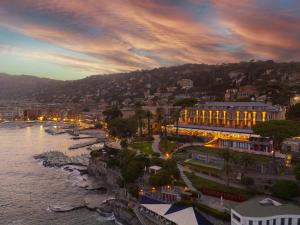 a view of a city with a river and buildings at Hotel Continental in Santa Margherita Ligure