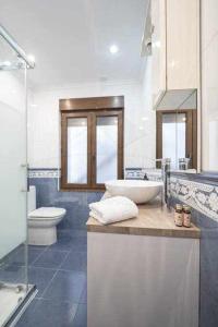 een badkamer met een wastafel en een toilet bij Las Nieves Apartamento in Gijón