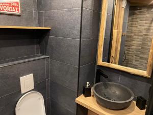 łazienka z umywalką i toaletą w obiekcie Avoriaz Malinka w mieście Avoriaz