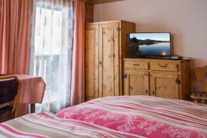 TV a/nebo společenská místnost v ubytování Chalet Weisshorn 3 + 11 fotografií