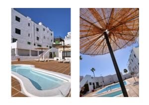 Bazén v ubytovaní Sea Waves Lanzarote 500m from Playa Grande big terrace and pool alebo v jeho blízkosti