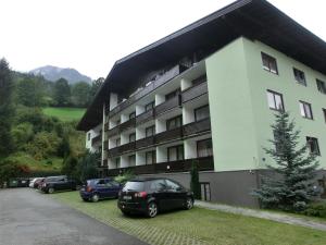 a building with cars parked in front of it at Appartement Inge in Kaprun
