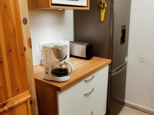 eine Küchentheke mit einem Mixer und einer Mikrowelle in der Unterkunft Appartement Villard-de-Lans, 2 pièces, 4 personnes - FR-1-689-114 in Villard-de-Lans