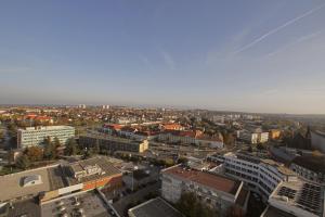 an aerial view of a city with buildings at SuperB apartment with incredible view at the best location in Veszprém