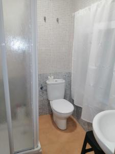 W łazience znajduje się toaleta, prysznic i umywalka. w obiekcie La Callejuela w mieście Villarejo de Salvanés