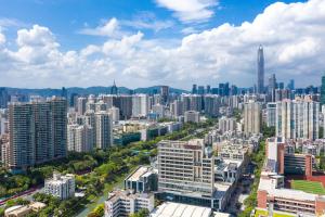 Vista generica su Shenzhen o vista sulla città dall'interno dell'aparthotel