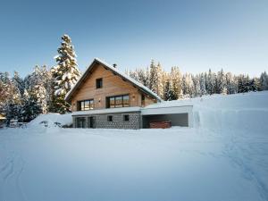 a house in the snow with a lot of snow at Chalet familial spacieux avec SPA, salle de jeux, près des pistes - 14 pers, Vosges - FR-1-589-366 in Ban-sur-Meurthe-Clefcy