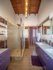 カンデラリアにあるVilla El Tagoroの広いバスルーム(シャワー、シンク付)