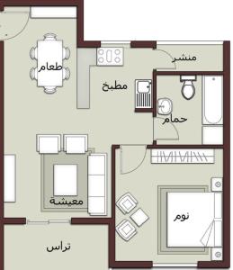 The floor plan of Comfortable studio in madinaty compound B11