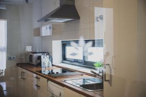 A kitchen or kitchenette at AZZ Sevilla Torre de la Plata Apartamentos