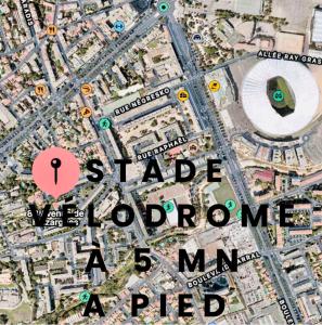 Cosy flat au Vélodrome & Parc Chanot, Pradoの鳥瞰図