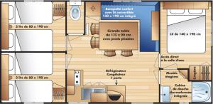 plan piętra łazienki z schematem w obiekcie Sabiñanigo Camp & Hotel w mieście Sabiñánigo