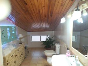 a bathroom with a toilet and a sink at Elegant Villa in Cartagena with Private Pool in Cartagena +32 photos