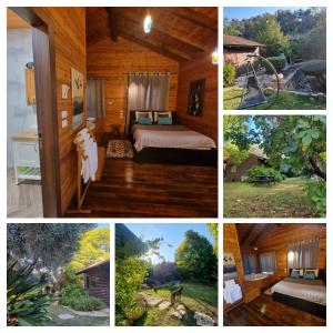 a collage of pictures of a cabin at A Place To Dream in Ẕippori