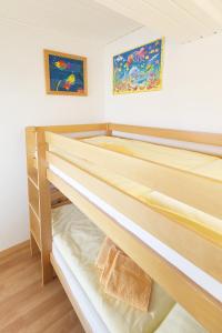 1 Schlafzimmer mit 2 Etagenbetten in einem Zimmer in der Unterkunft Frauenpreiß Ferienwohnungen in Cuxhaven